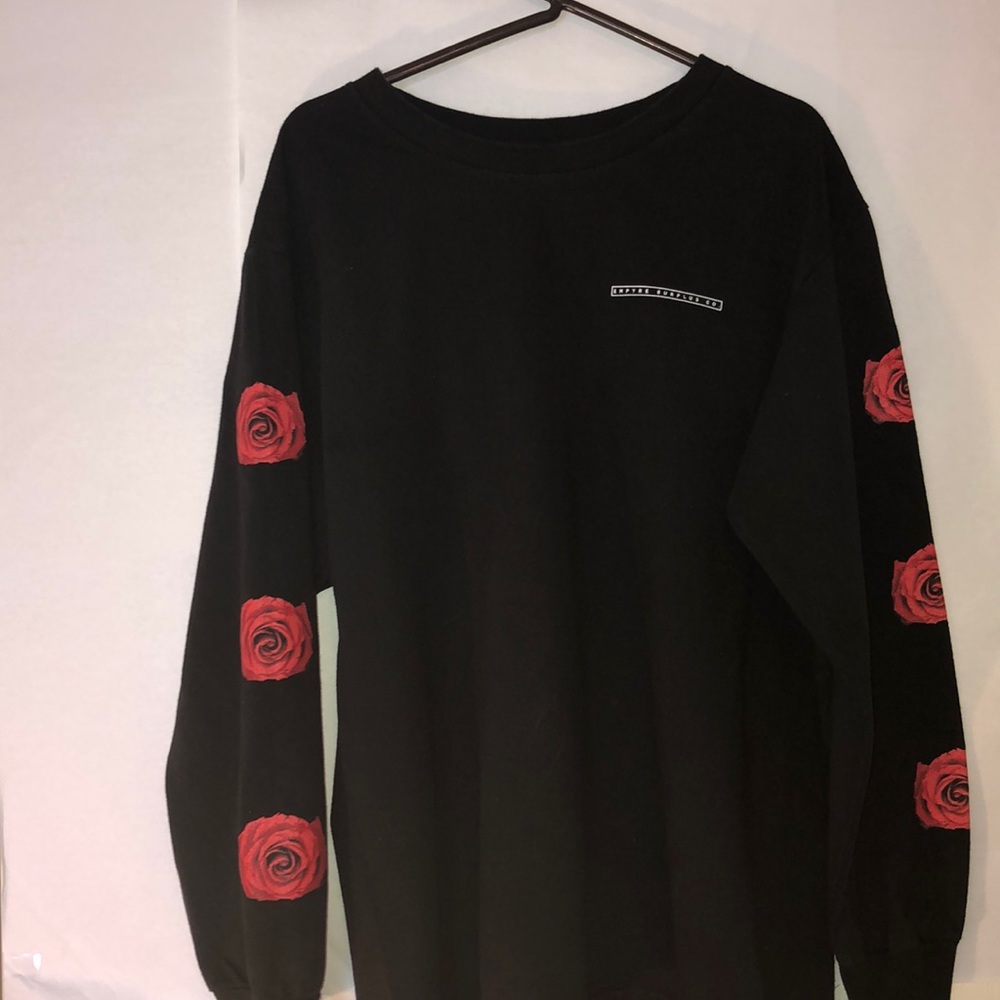 Long Sleeve Rose Print T-Shirt